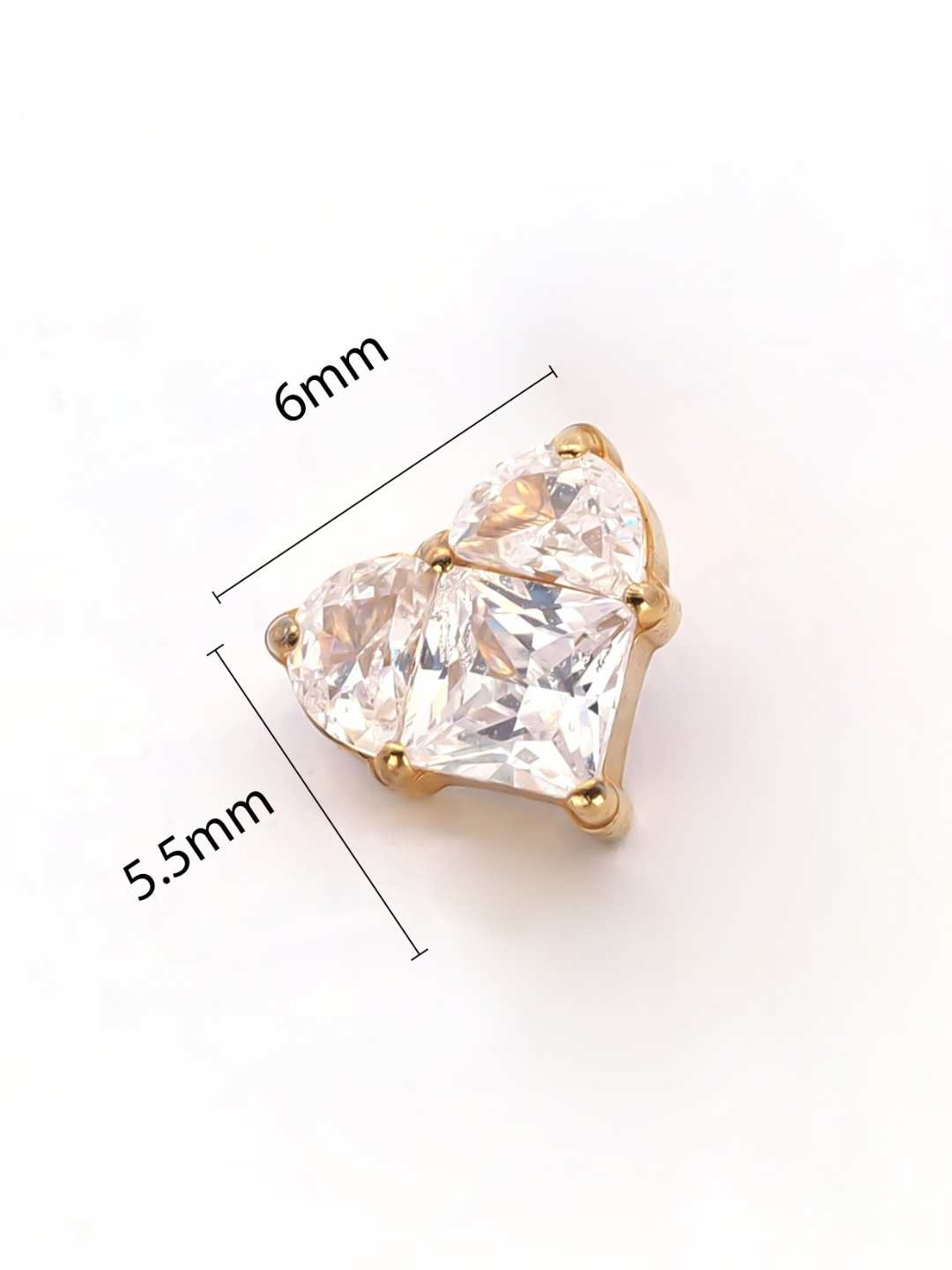 Piercing Shine Heart titanio