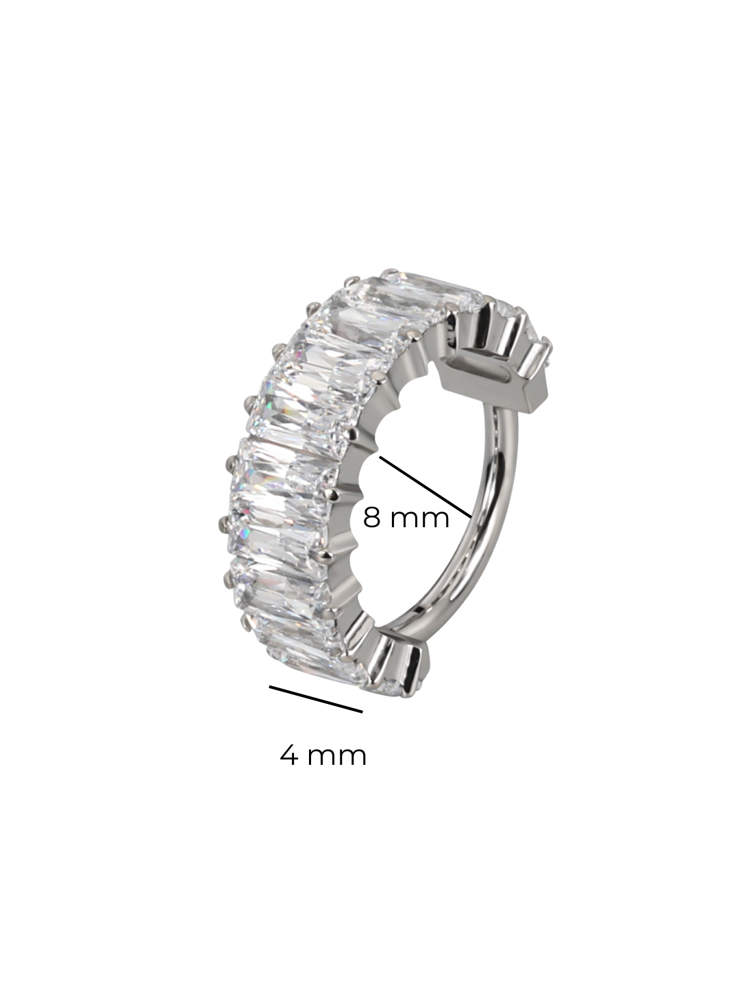 Piercing Hoop Baguette titanio