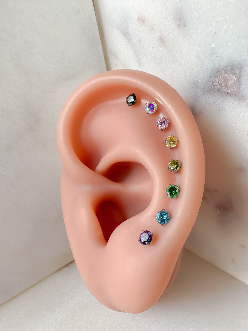 Piercing Shine Colorful titanio