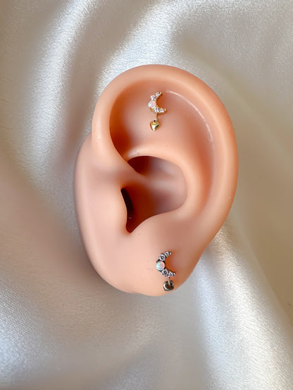 Piercing Lovely Moon pendente titanio