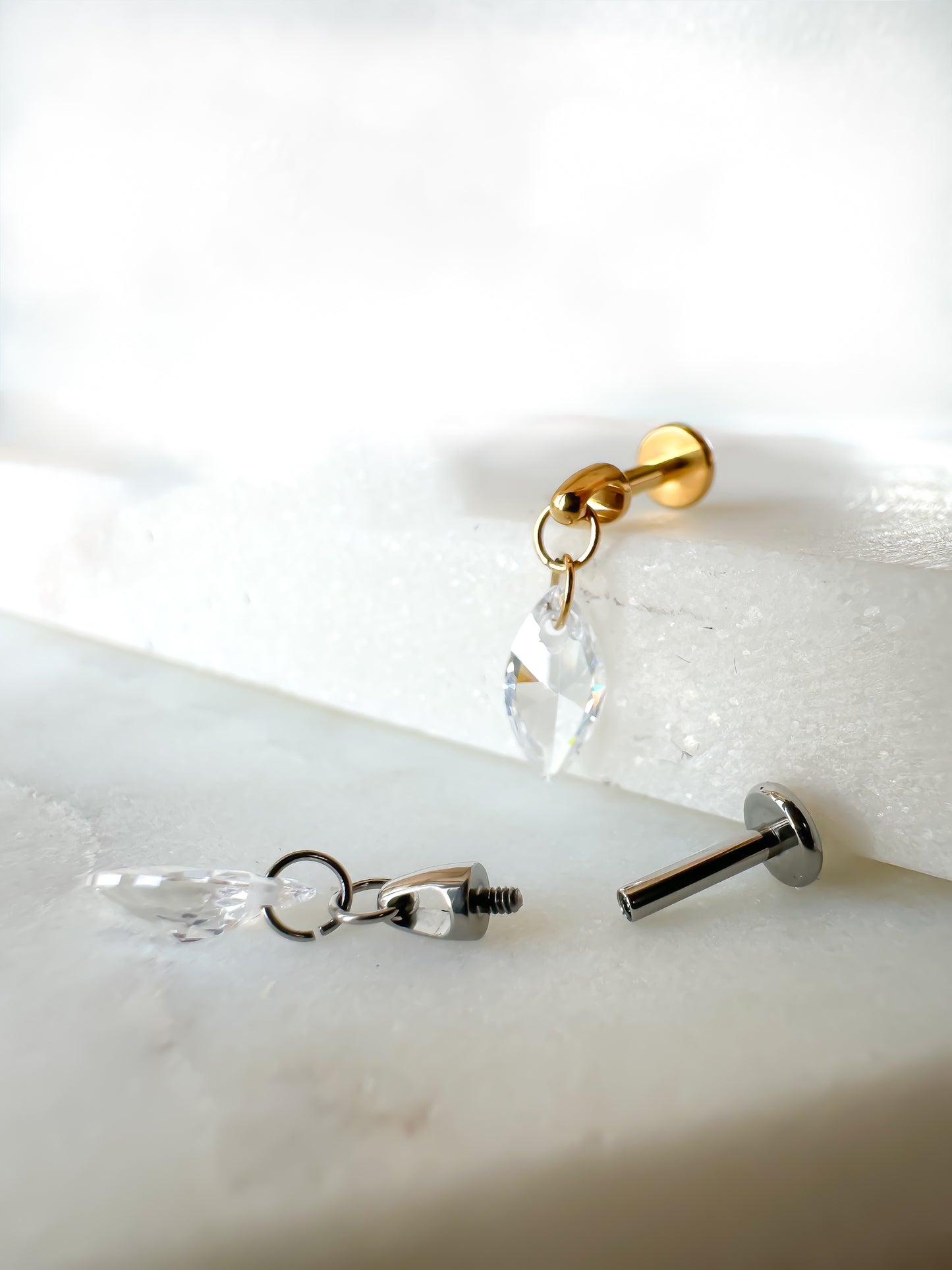 Piercing Vertical Crystal titanio