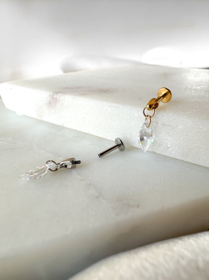 Piercing Vertical Crystal titanio