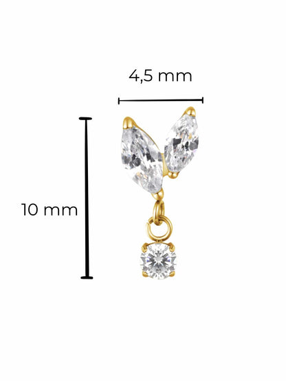 Piercing Gemini pendente titanio