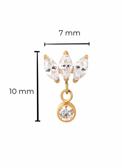 Piercing Clover pendente titanio