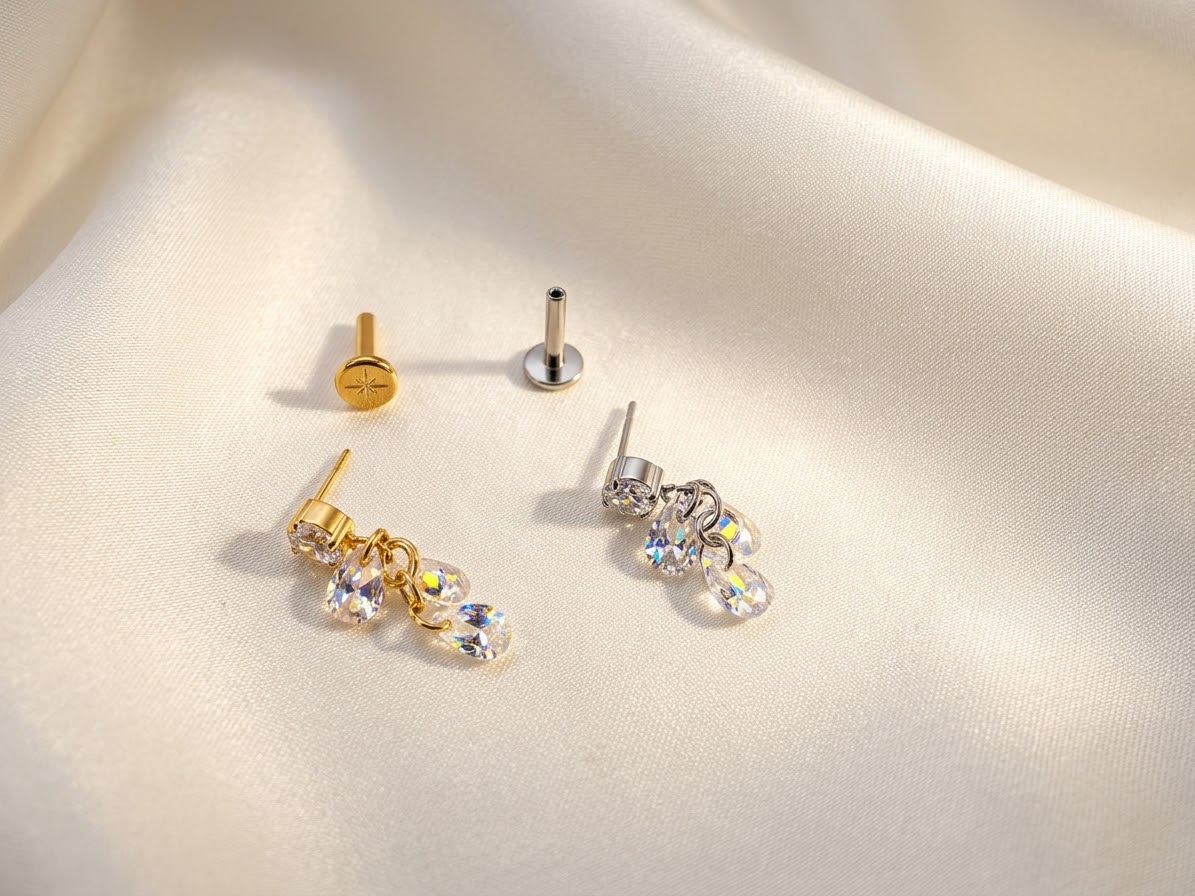Piercing Dewdrops pendente titanio