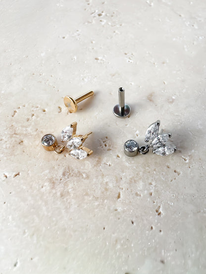 Piercing Clover pendente titanio