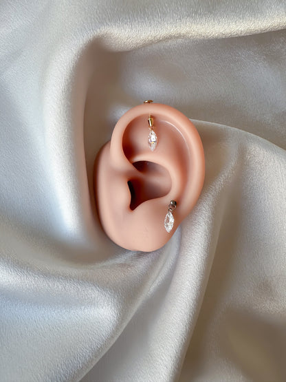 Piercing Vertical Crystal titanio