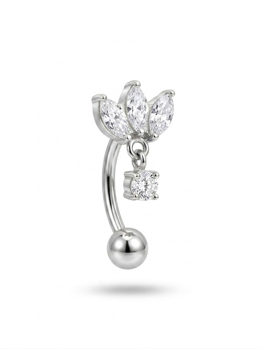 Piercing Navel Clover pendente titanio