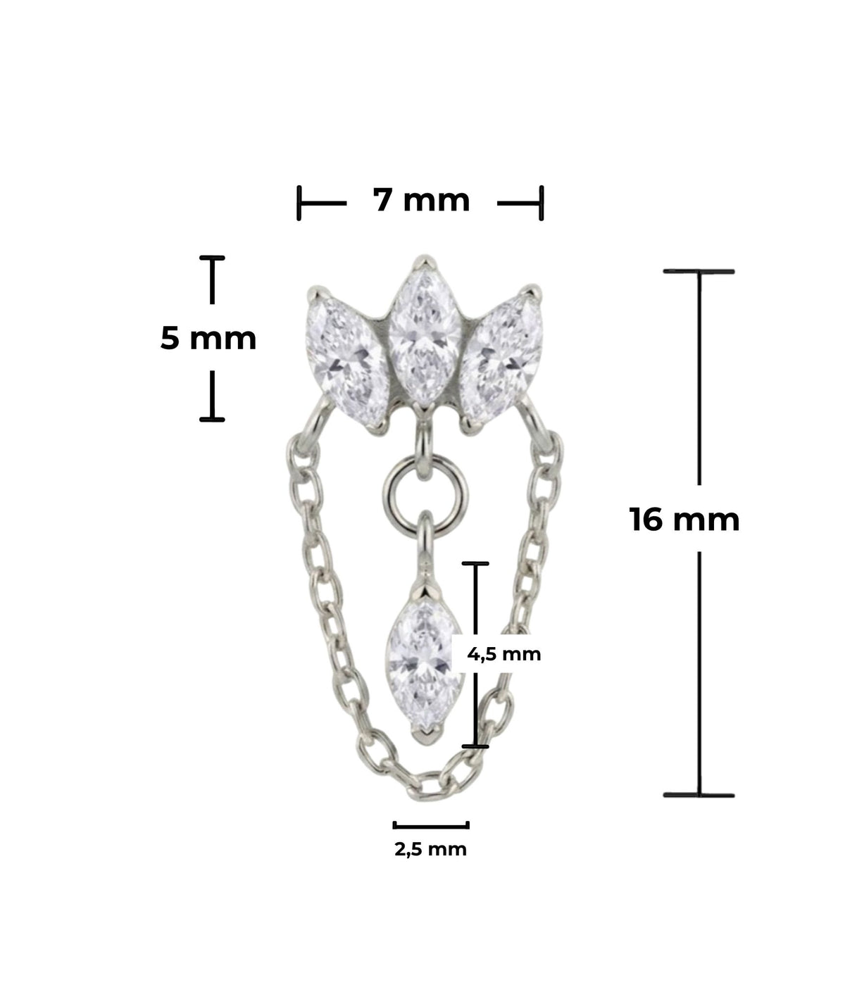 Piercing Clover Sway titanio