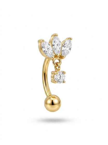 Piercing Navel Clover pendente titanio