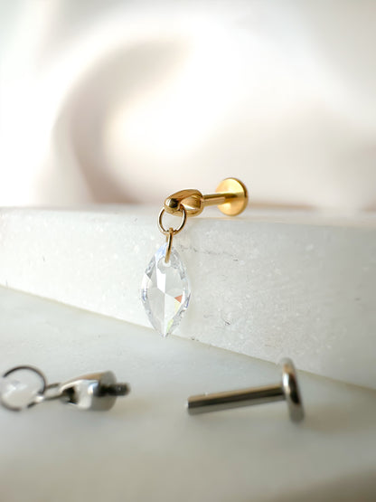 Piercing Vertical Crystal titanio