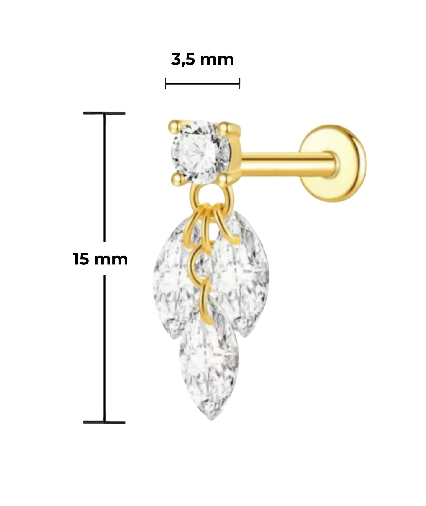 Piercing Dewdrops pendente titanio