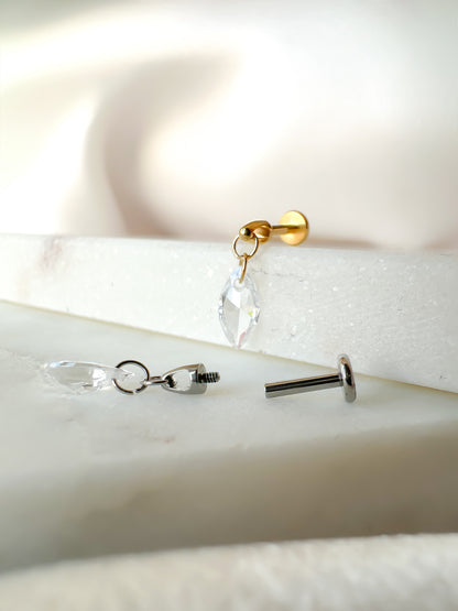 Piercing Vertical Crystal titanio