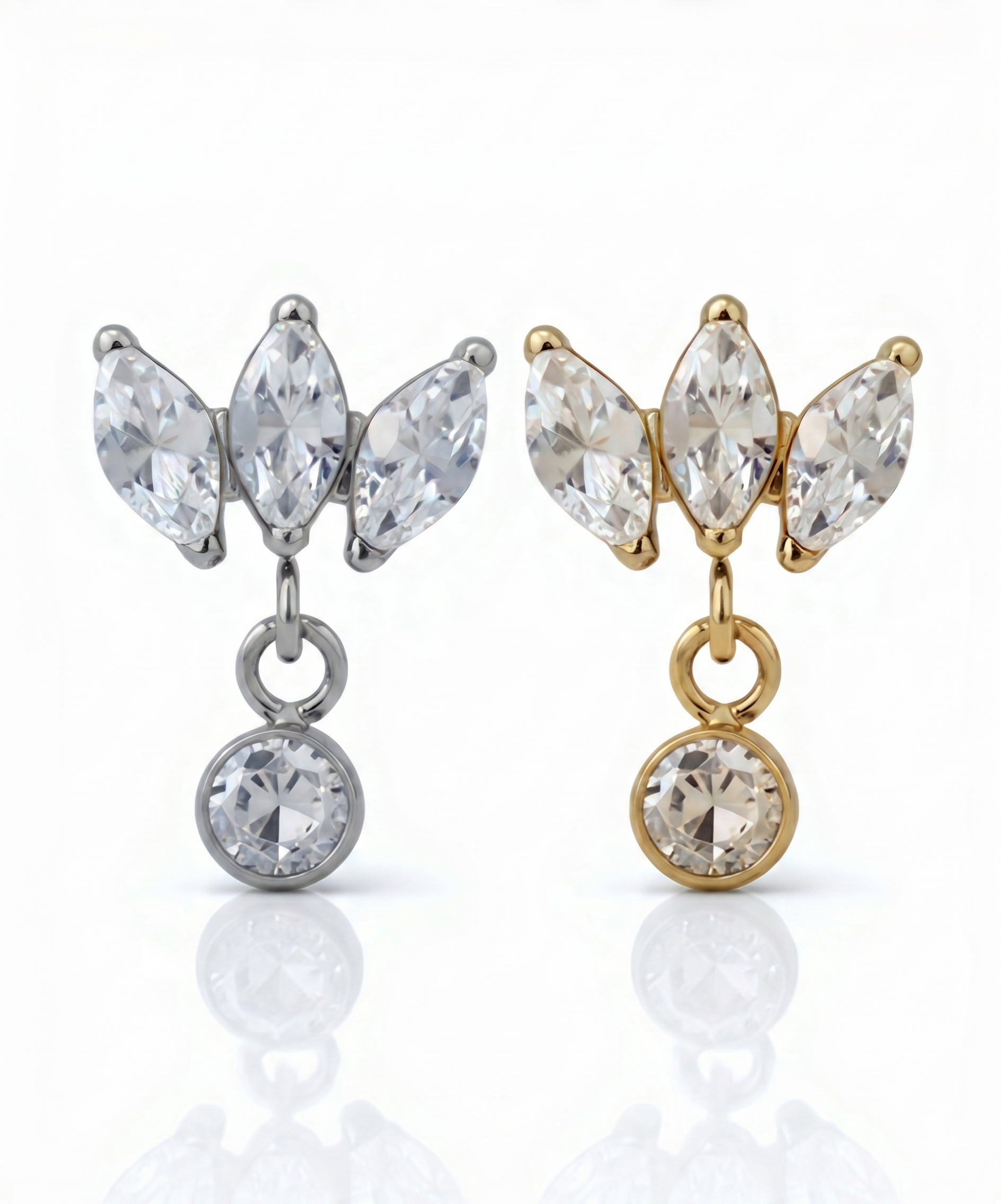 Piercing Clover pendente titanio