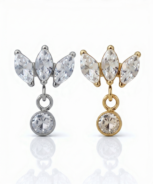 Piercing Clover pendente titanio