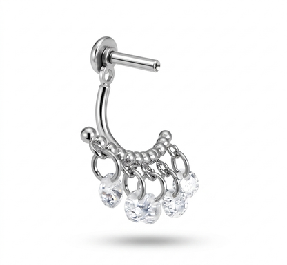 Ear Jacket Crystal titanio