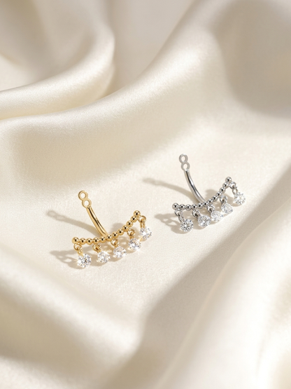 Ear Jacket Crystal titanio
