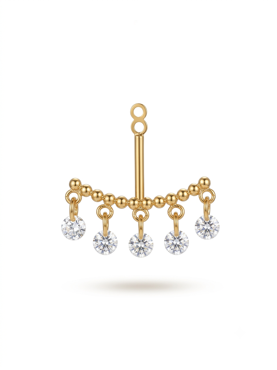 Ear Jacket Crystal titanio
