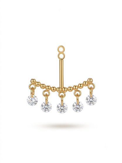 Ear Jacket Crystal titanio