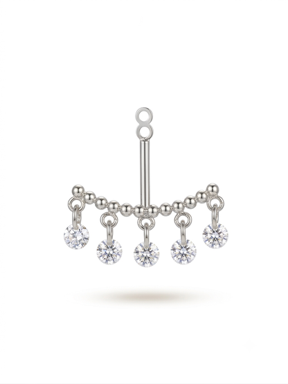 Ear Jacket Crystal titanio