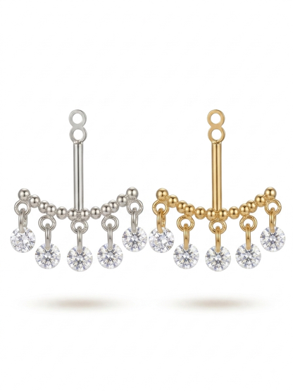 Ear Jacket Crystal titanio