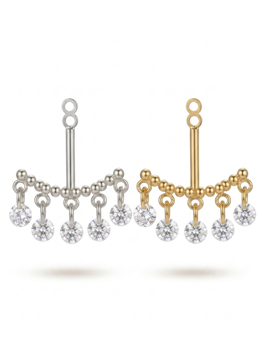 Ear Jacket Crystal titanio