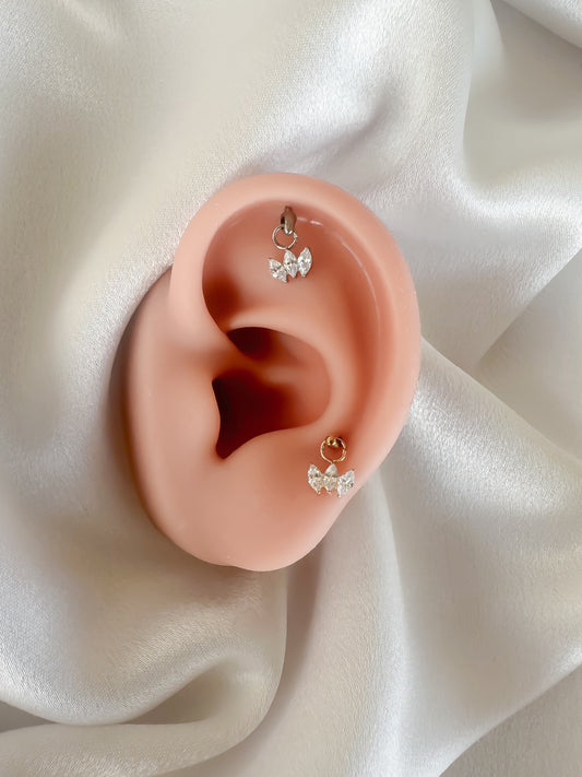 Piercing Vertical Clover titanio