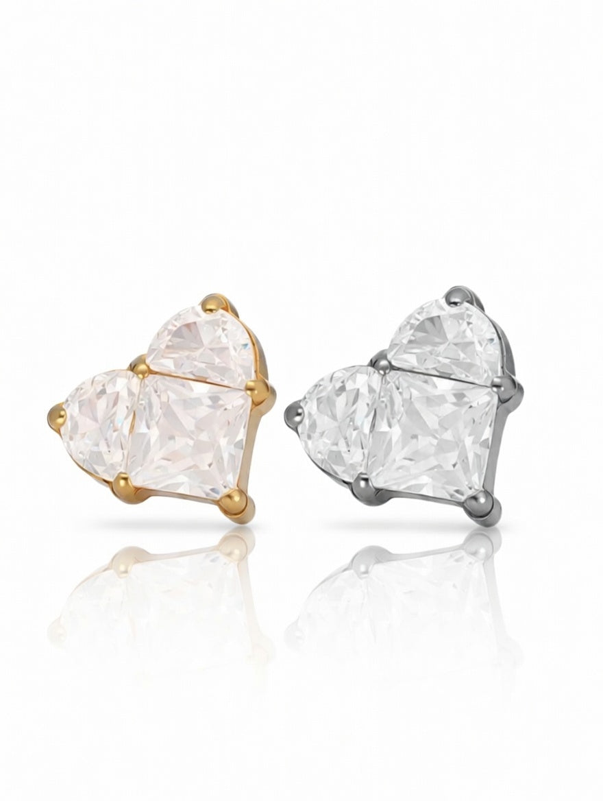 Piercing Shine Heart titanio