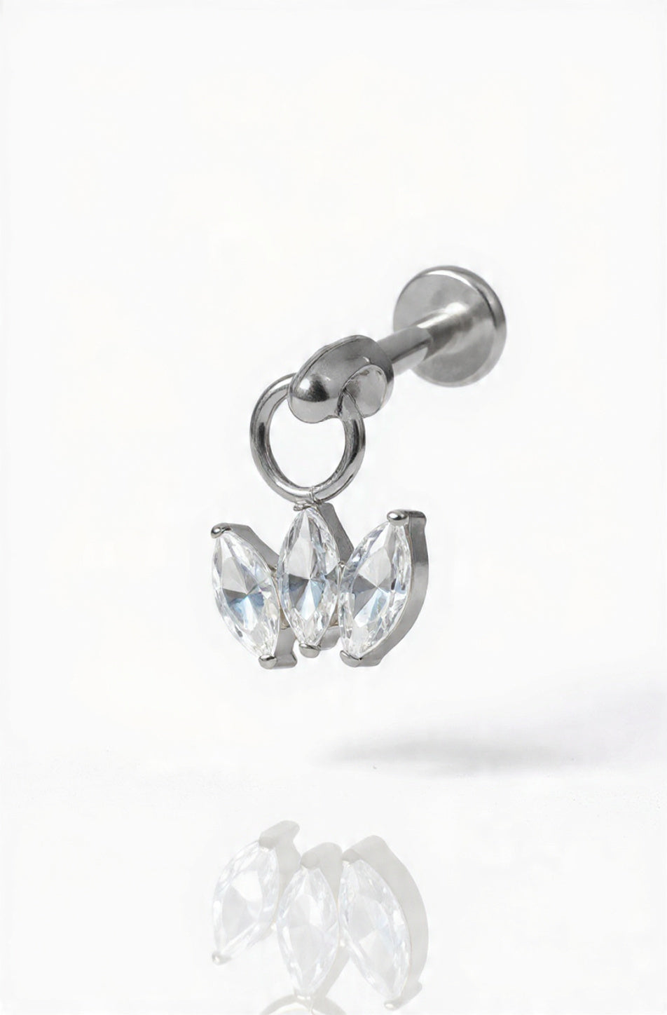 Piercing Vertical Clover titanio