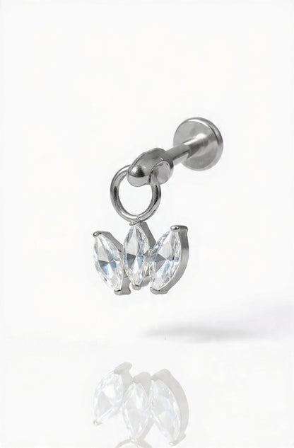 Piercing Vertical Clover titanio