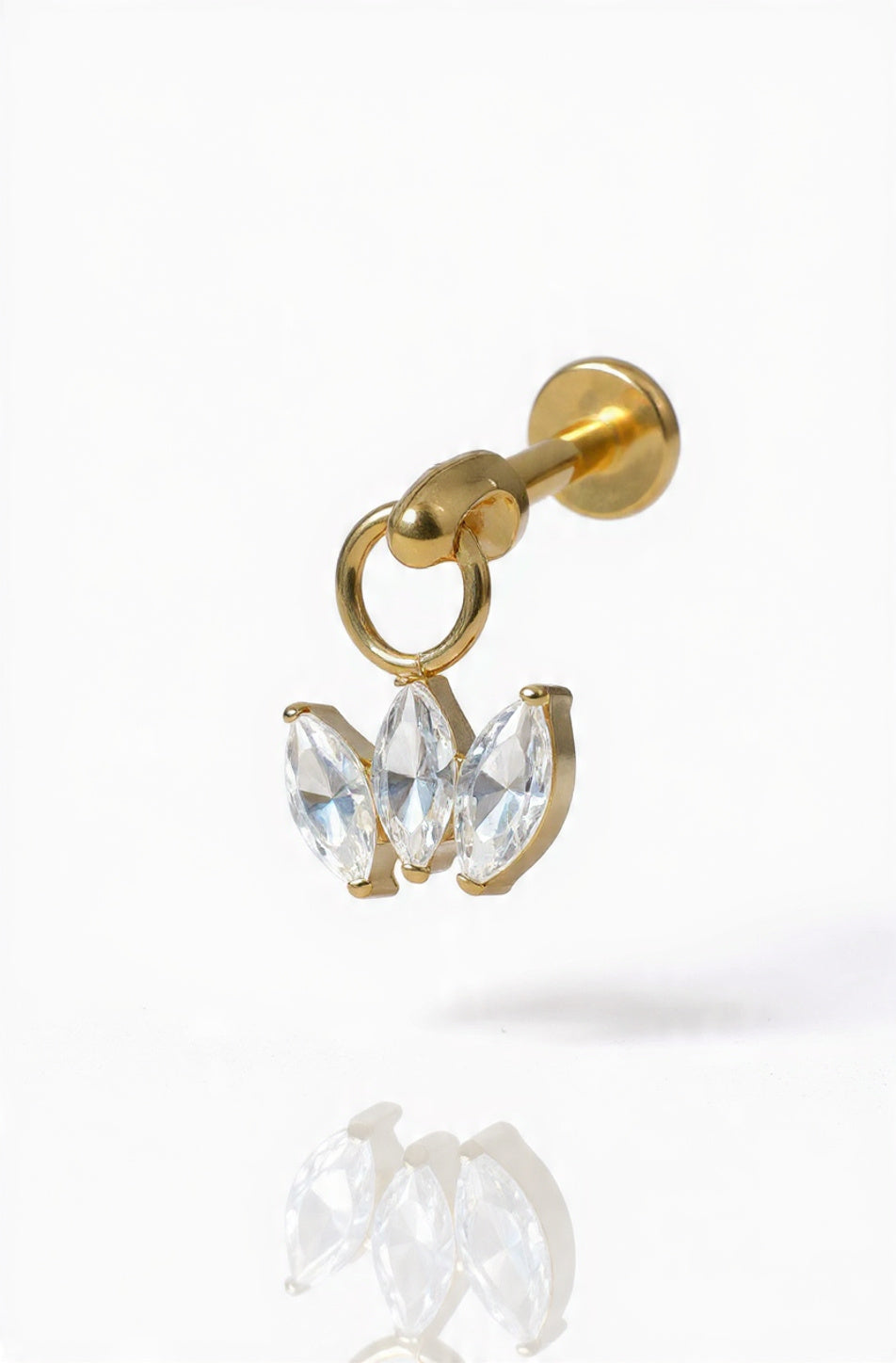 Piercing Vertical Clover titanio