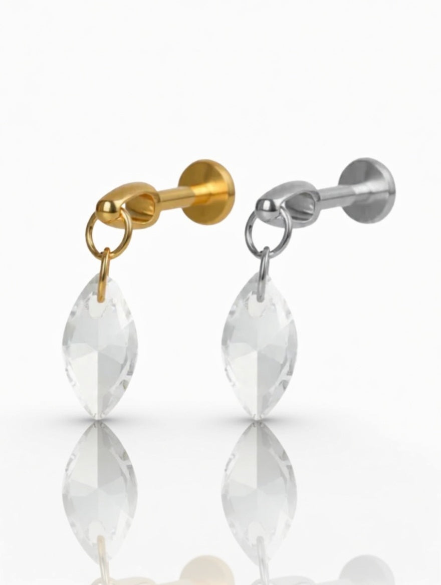 Piercing Vertical Crystal titanio