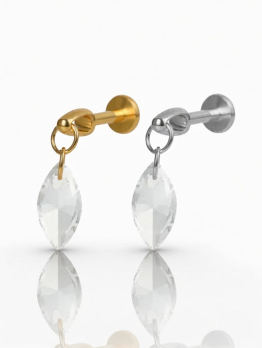 Piercing Vertical Crystal titanio