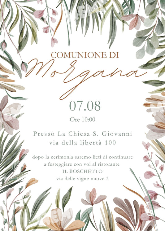 INVITO COMUNIONE Fiori