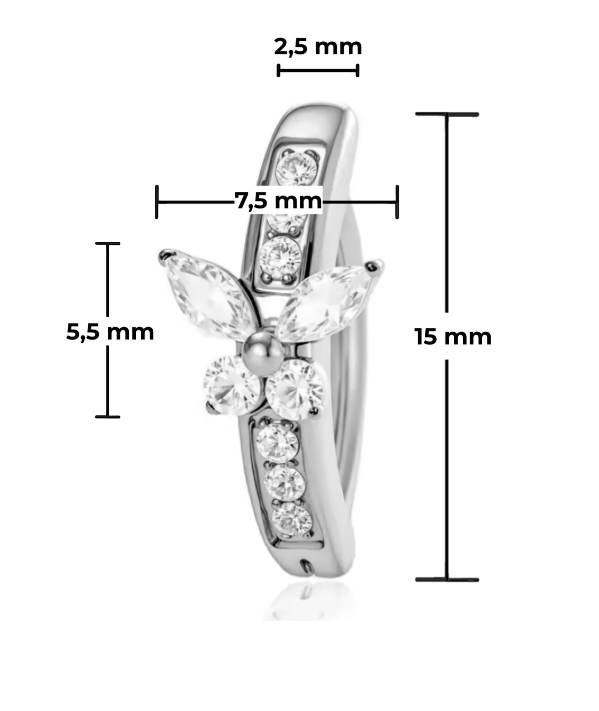 Piercing Navel D-Butterfly titanio